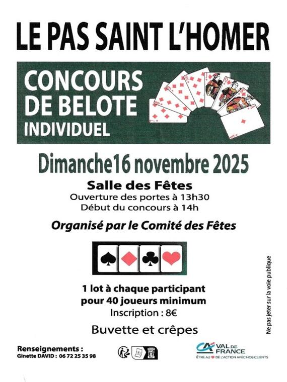 Concours de Belote Le Pas St L'homer