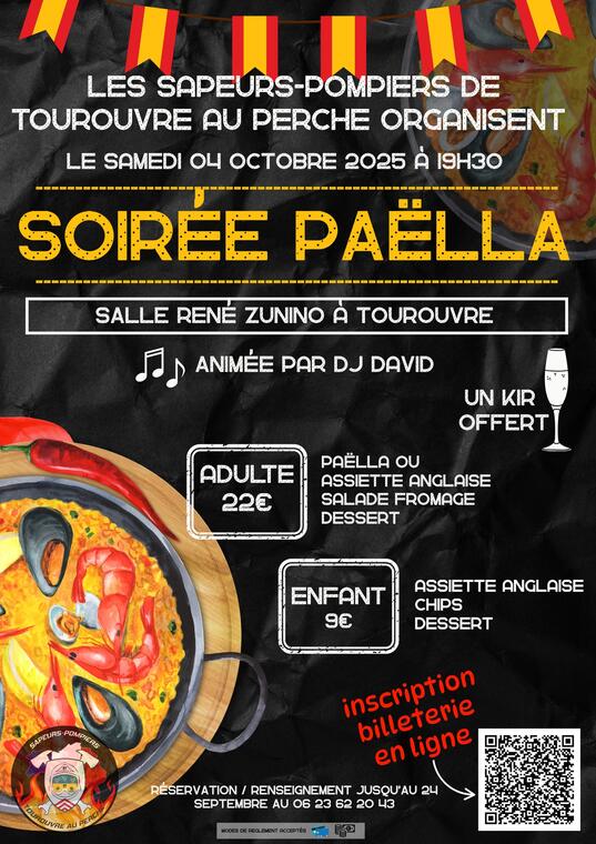Soirée paella pompier Tourouvre
