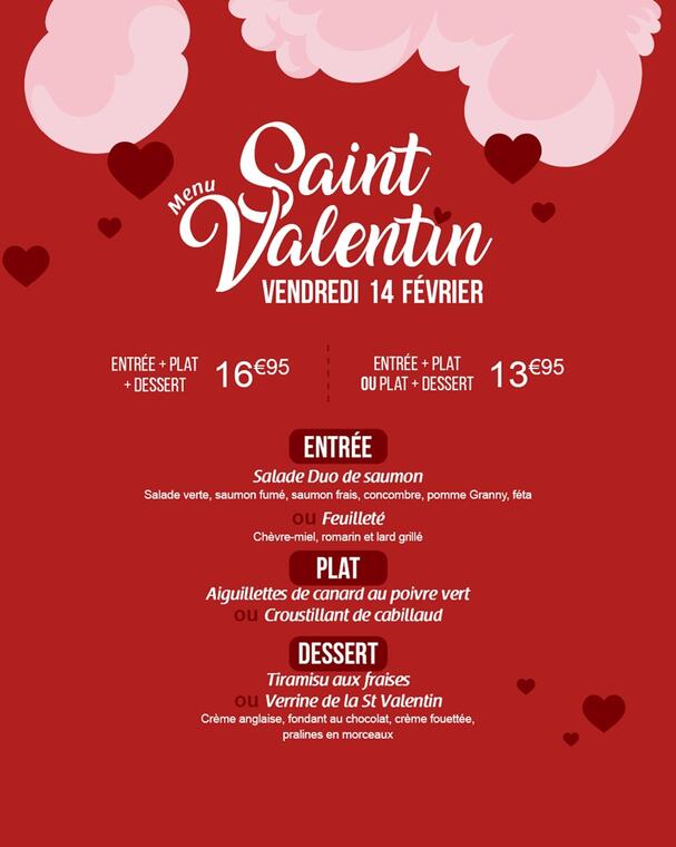 Menu St Valentin