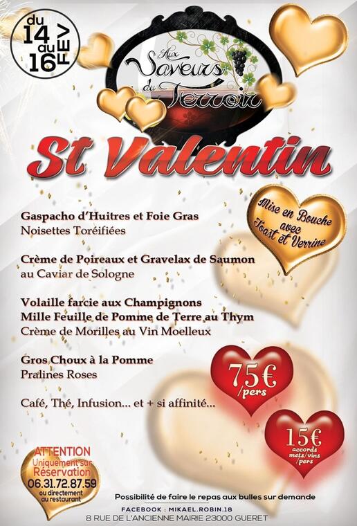 Menu St valentin