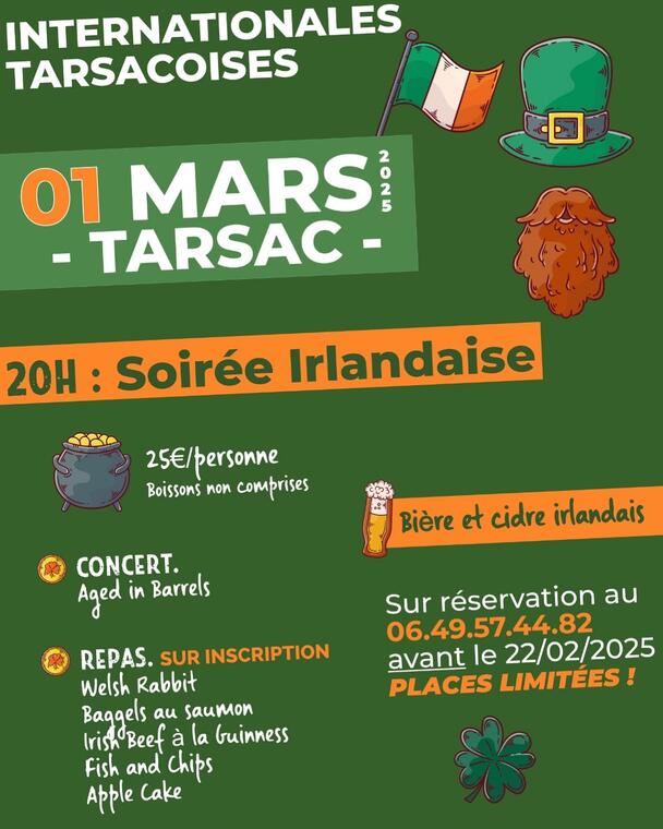 soirée irlandaise tarsac