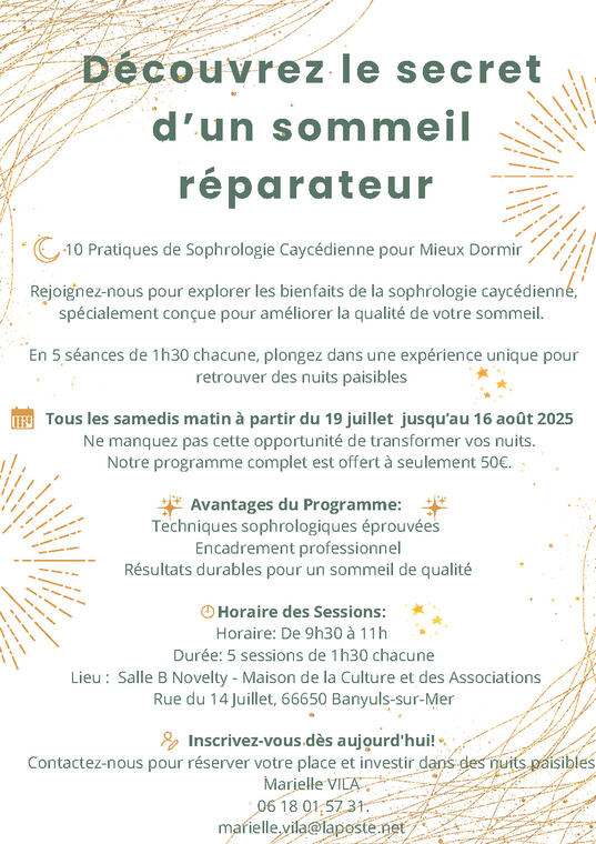 Cours La Sophrologie et nous été 2025