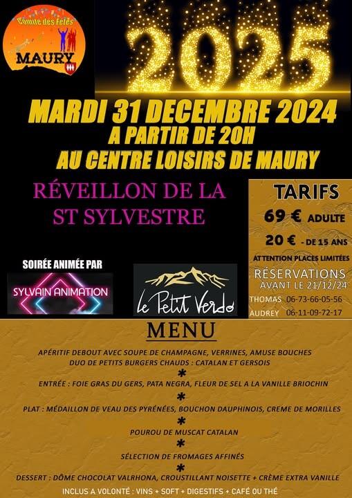 REVEILLON - Comité des fetes MAURY-31-12-2024