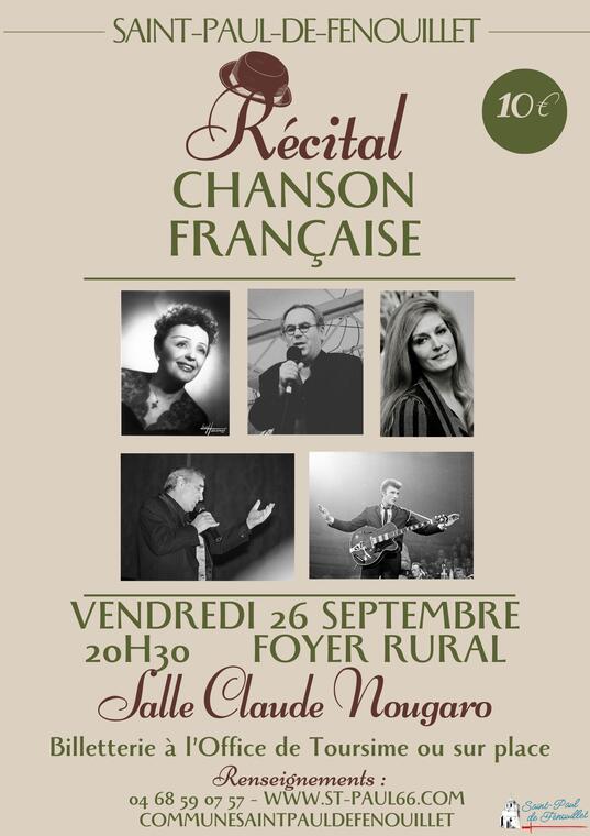 RECITAL CHANSONS FRANCAISES - Récital Chanson