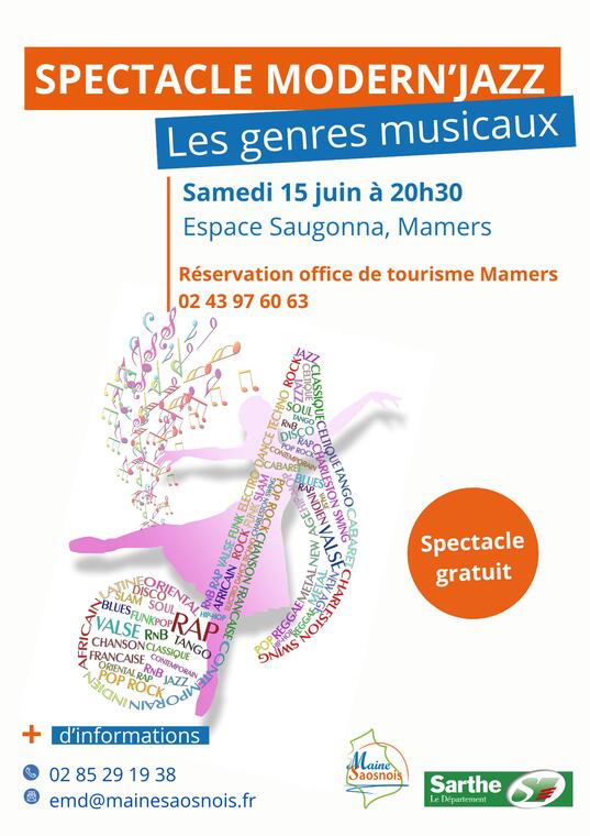 Affiche Spectacle de danse modern'jazz 15 06 2024 - 1