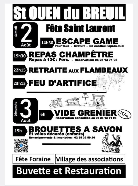 Fête St Laurent 2025 - Saint-Ouen-du-Breuil