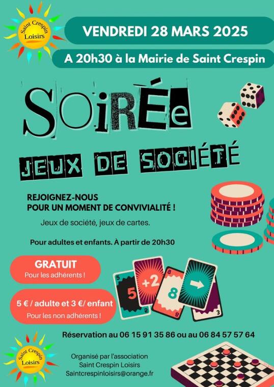 Soirée jeux de société