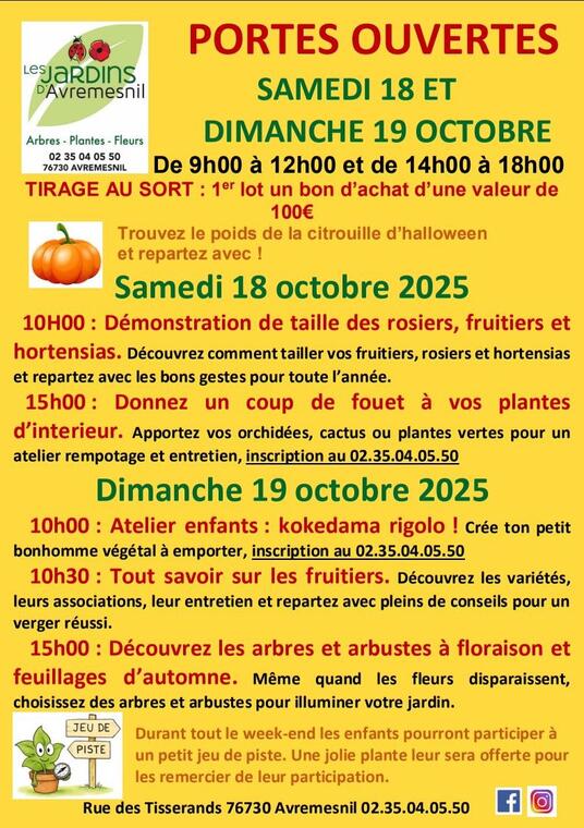 affiche porte ouverte des  jardins