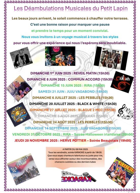 programme déambulations musicales du petit lapin