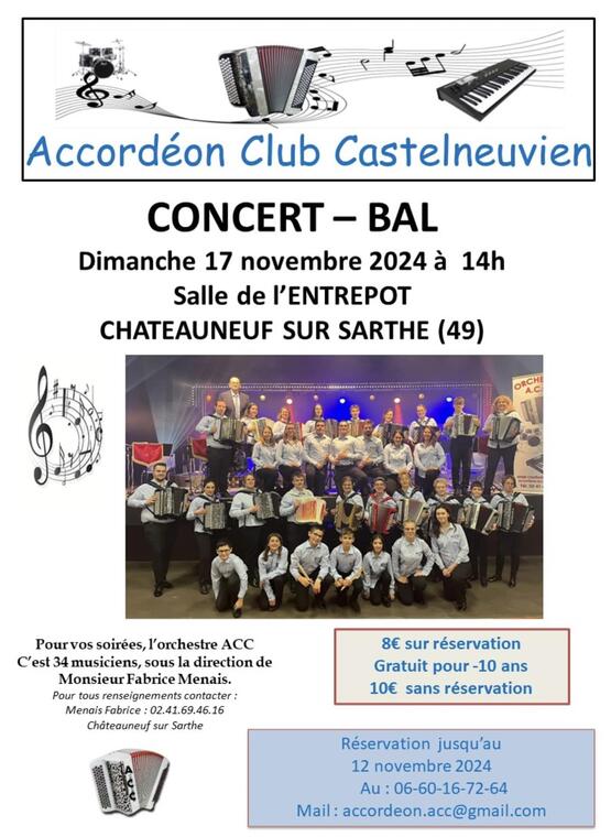 Bal concert châteauneuf sur Sarthe