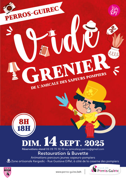 Affiche vide-grenier des pompiers
