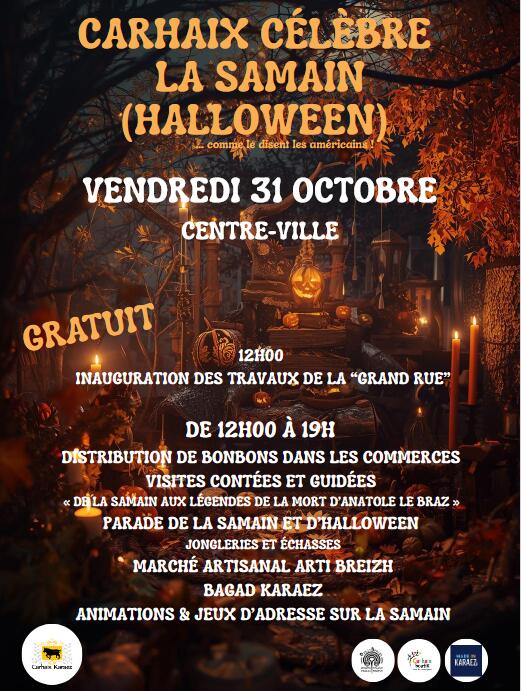 Affiche Samain le 31 oct Carhaix