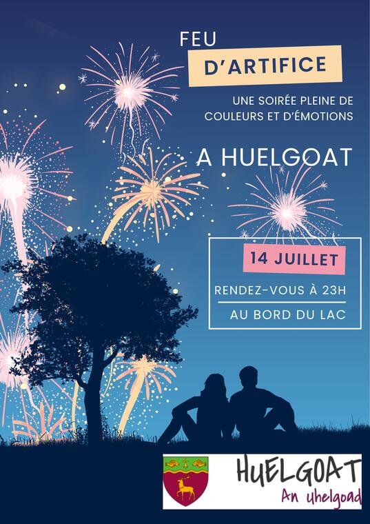 Affiche événement fête nationale France 14 juillet ciel silhouettes - 1