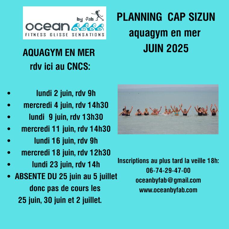 aquagym en mer juin
