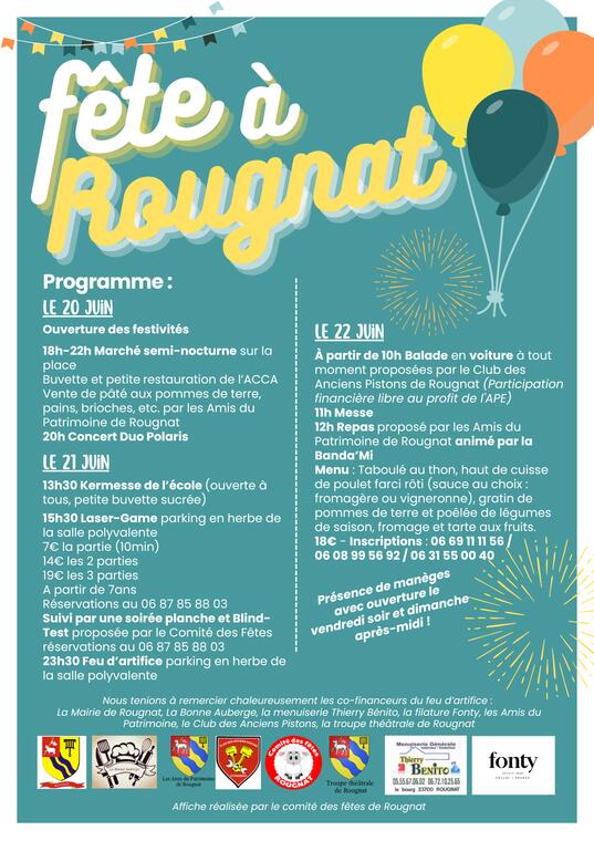 Affiche fête à rougnat