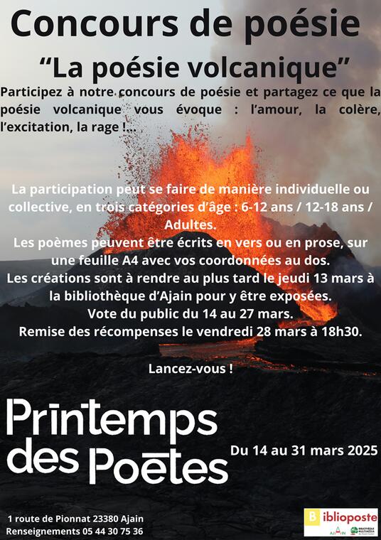 Concours de poésie volcanique