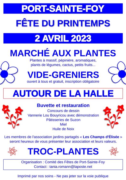 FETE-DU-PRINTEMPS - 02 Avril - Port Ste Foy
