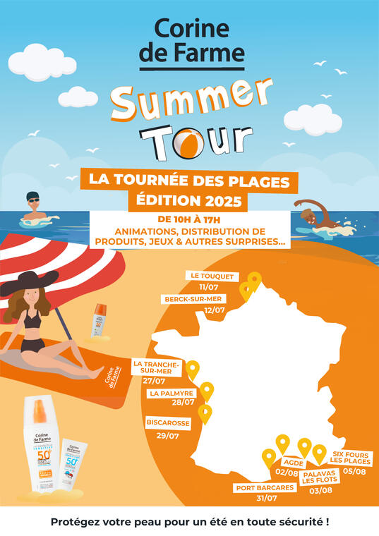 Blue and Red Cute Illustrative Summer Party Poster - 1