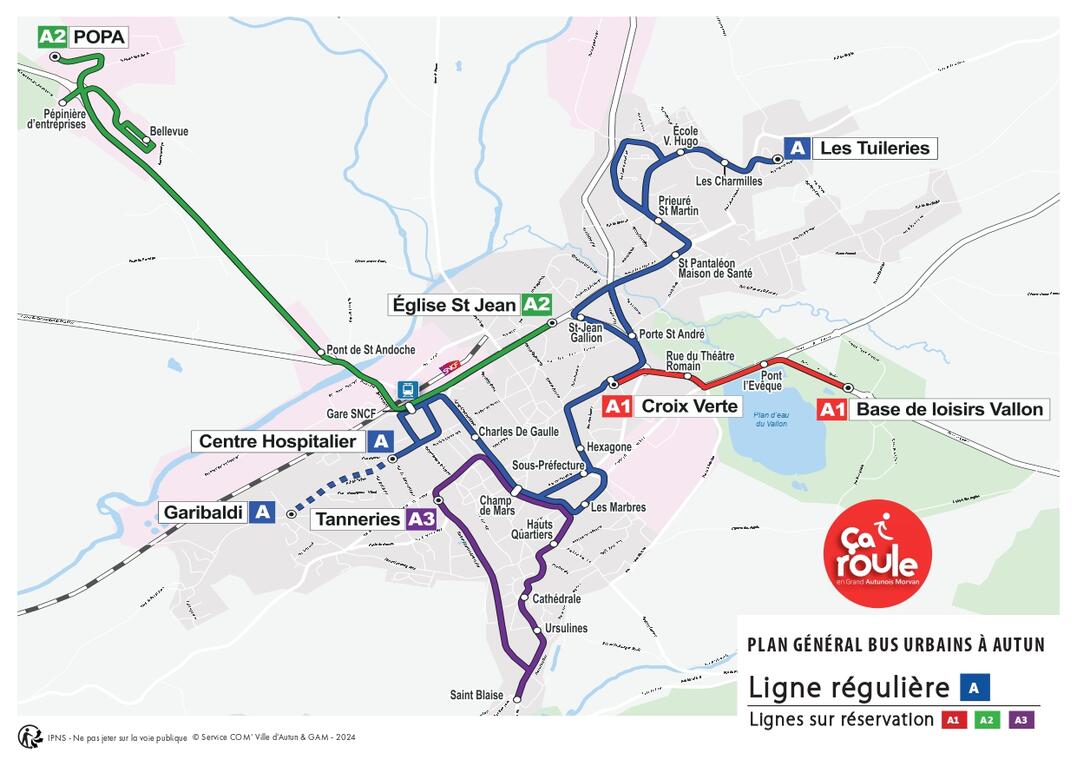 Plan Général Bus Urbains à Autun