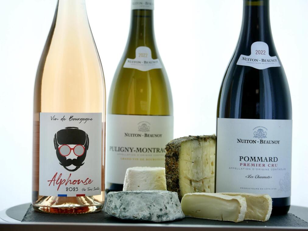 séléction de fromage et de vins