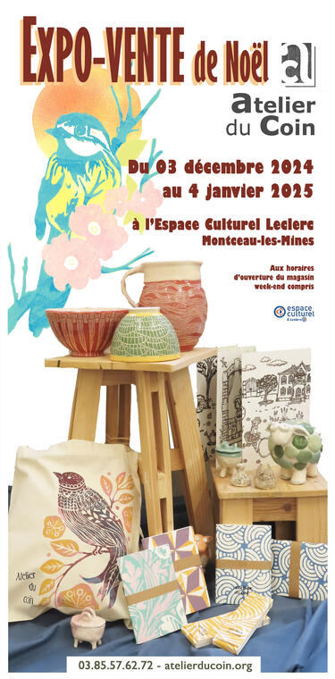 Affiche Expo-vente de Noël 2024 - Atelier du Coin