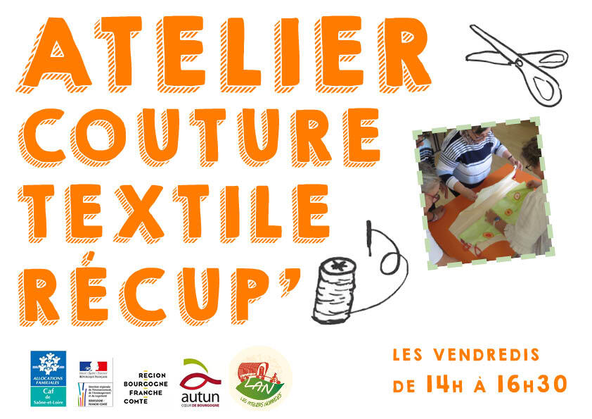 Atelier couture textile récup' tous les vendredis 14h-16h30