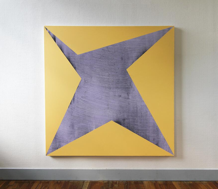 Pole position - Sylvain Owelle, Laying starfish, 2021, acrylique et scories sur toile, 170 x 170 cm