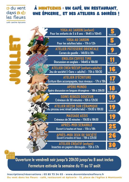 Programme juillet 2025