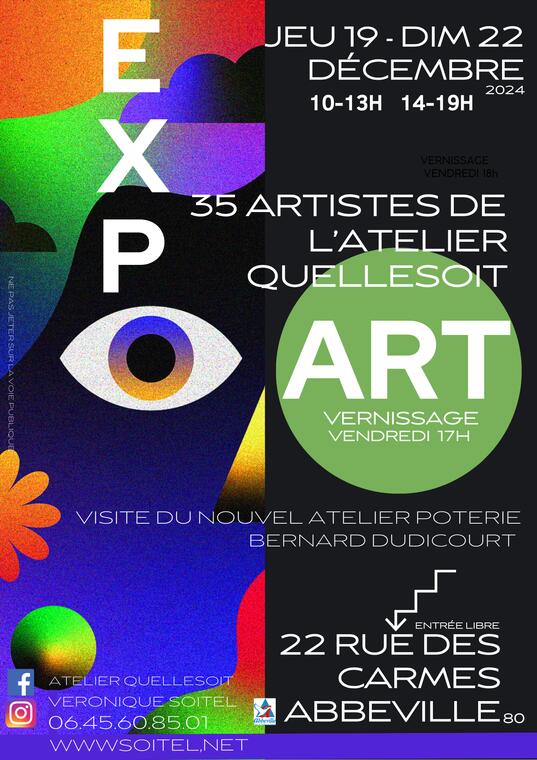 Multicolore Moderne Abstrait Formes Géométriques Evènement Annonce Exposition Art Affiche Poster - 1