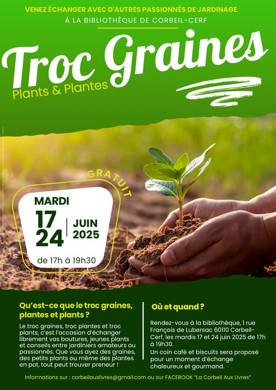 TROC GRAINES, PLANTS & PLANTES À LA BIBLIOTHÈQUE DE CORBEIL-CERF