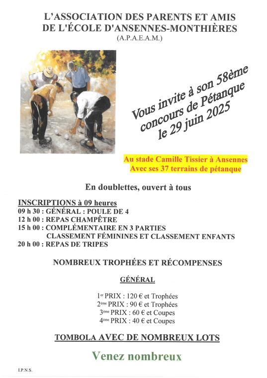 Petanque à Ansennes - 29 juin 2025