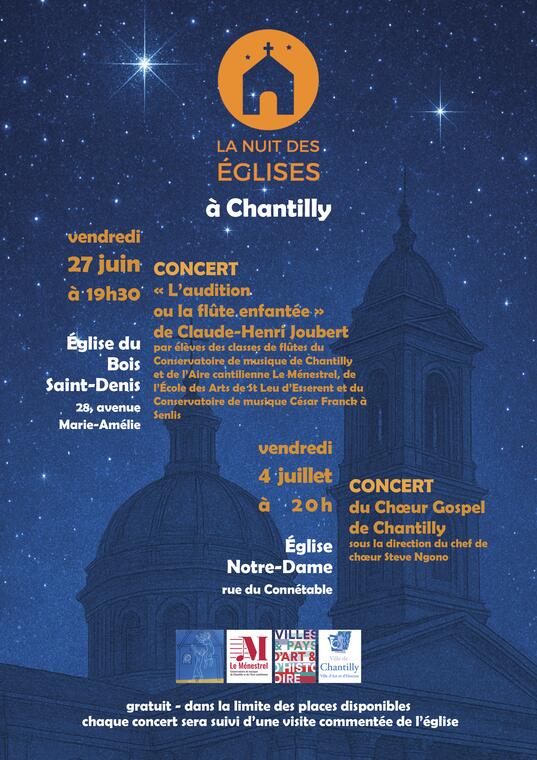 affiche nuit des églises chantilly 2025