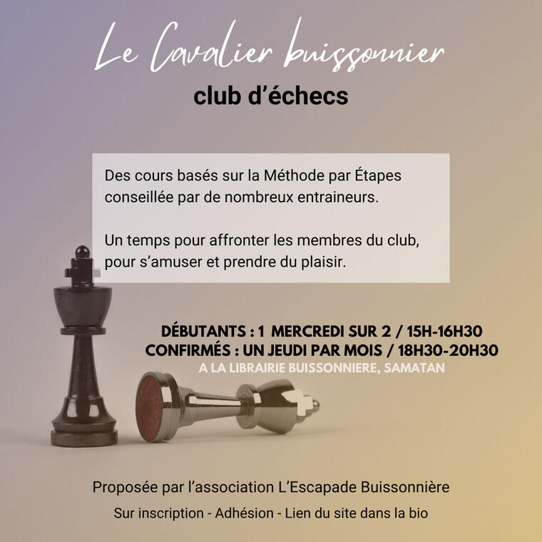 Affiche club d'échecs