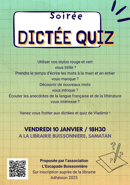 Affiche dictée et quiz