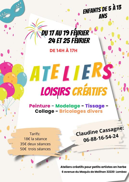 Affiche atelier créatif