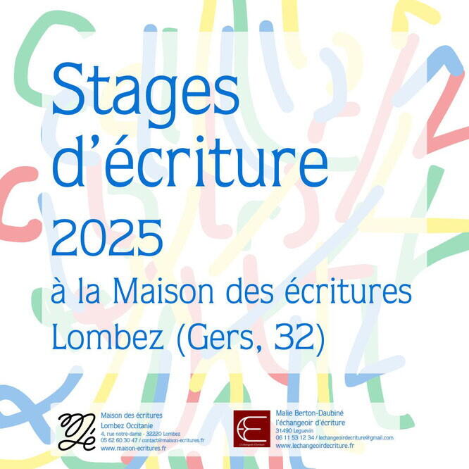 Affiche stage d'écriture, 2025, MdE