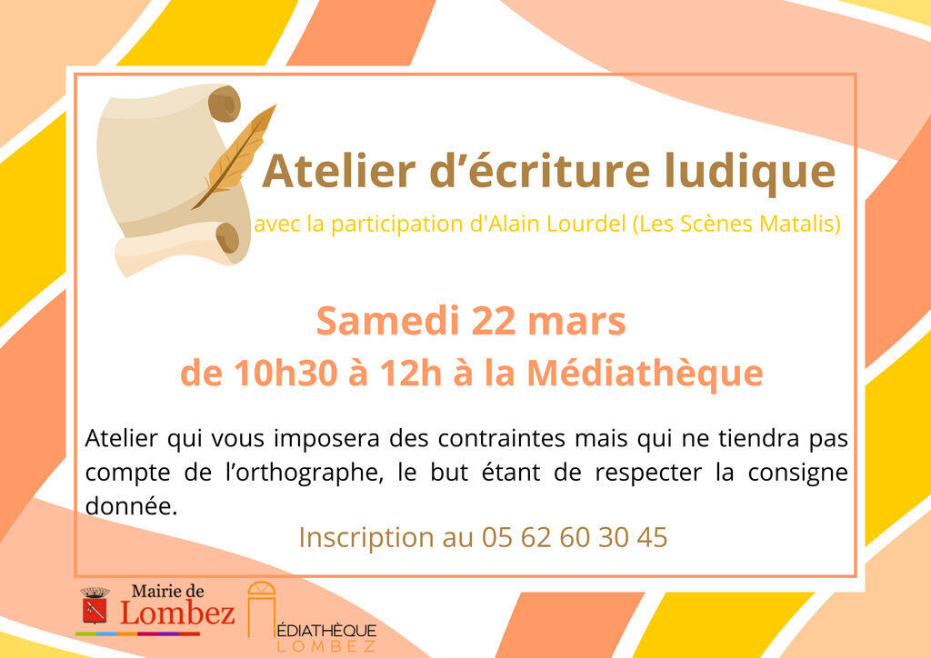 Affiche atelier d'écriture