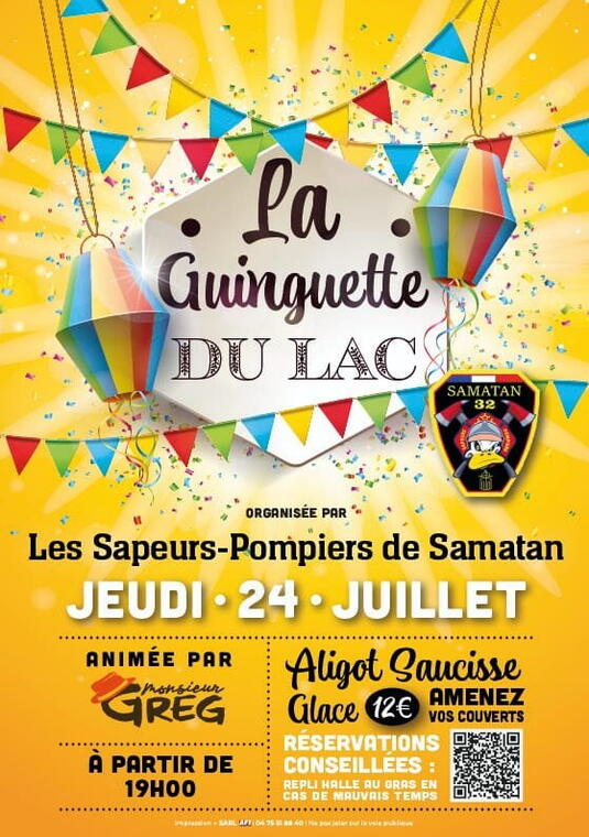 Affiche SOIRÉE GUINGUETTE AU LAC