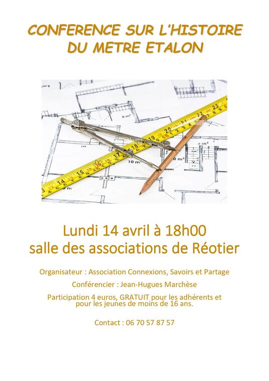 Conférence - Le mètre étalon_Réotier