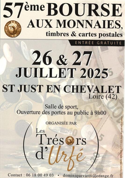 57ème bourse aux monnaies, timbres, cartes postales et vide-greniers_Saint-Just-en-Chevalet