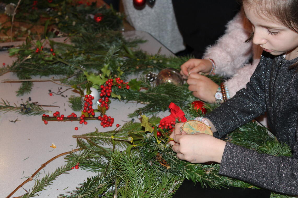 Atelier couronne de noel