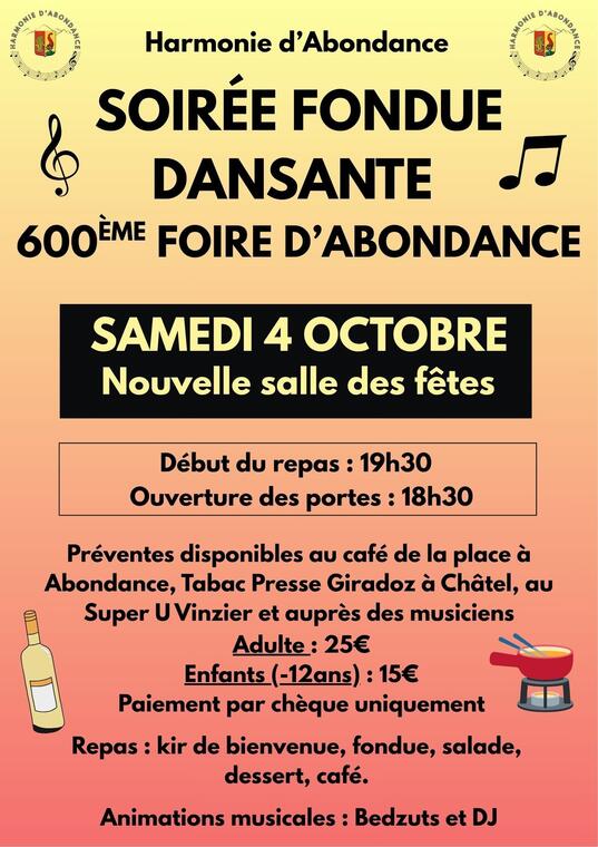 SOIRÉE FONDUE de l'Harmonie d'Abondance_Abondance