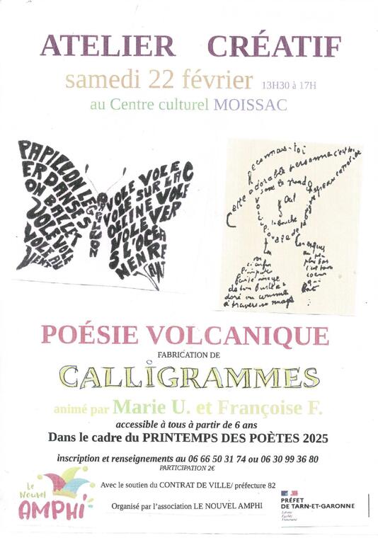 Atelier créatif | Fabrication de calligrammes_Moissac