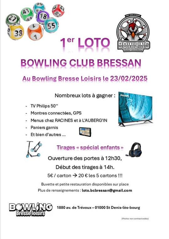 Quine-loto au Bowling Club Bressan_Saint-Denis-lès-Bourg