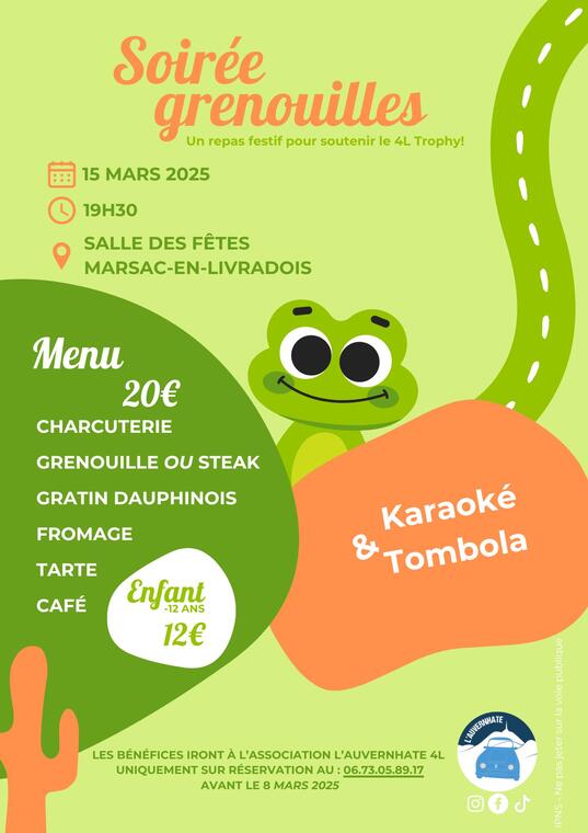 Affiche soirée grenouilles