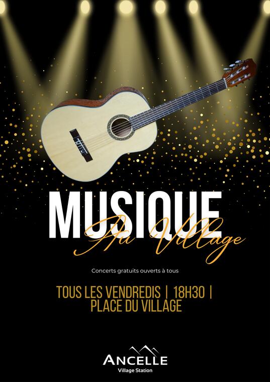 Affiche "Musique au village" Ancelle.