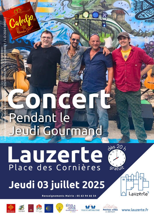 Affiche Concert Caledjo Lauzerte 3 juillet 2025