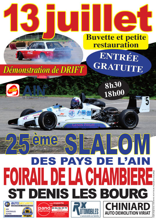 Affiche_25ème Slalom Automobile des Pays de l'AIN_Saint-Denis-lès-Bourg