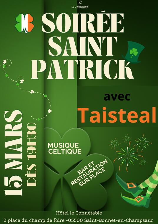 Soirée Saint Patrick - Hôtel Le Connétable