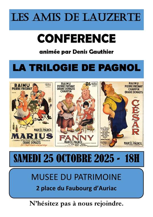 Conférence - Triologie de Pagnol_Lauzerte